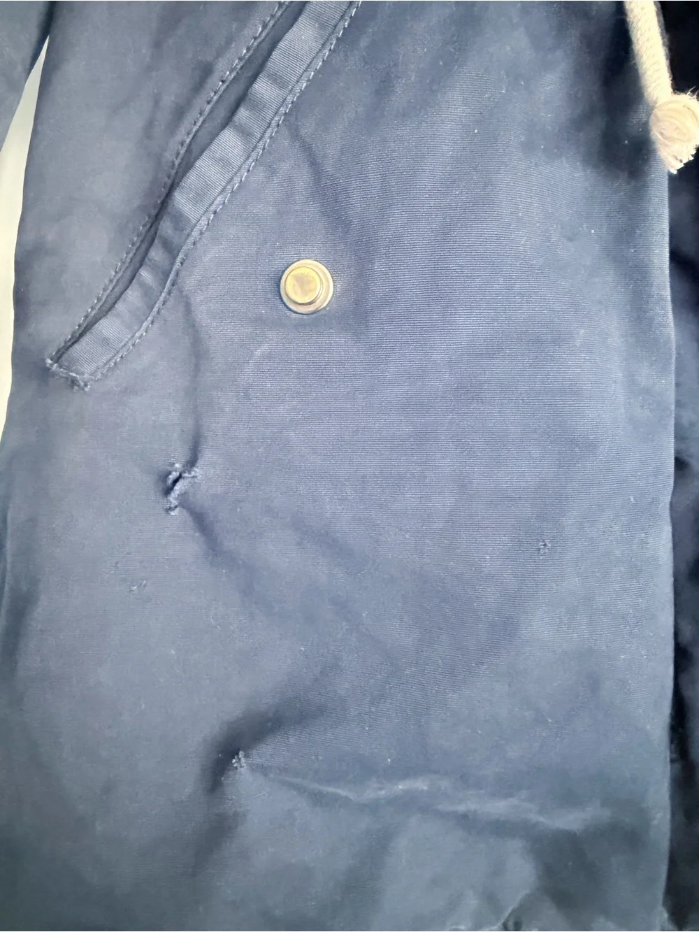 Zara Kids Navy Hooded Parka Jacket with Faux Fur Lining